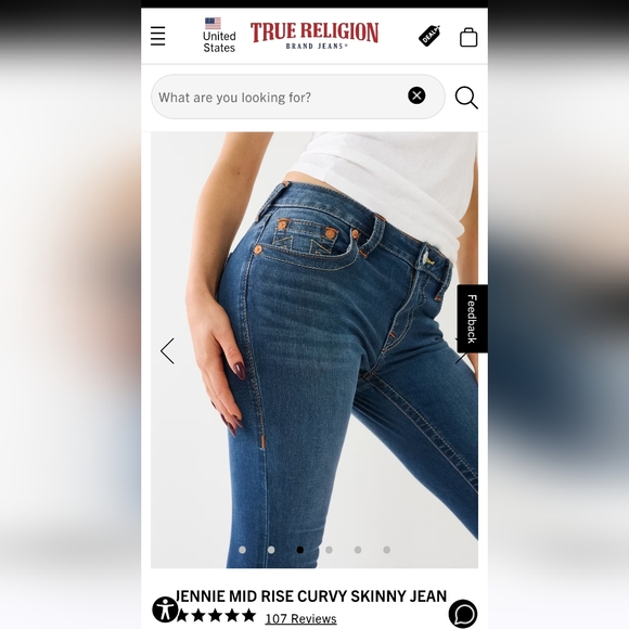 True Religion Denim - True Religion Jennie Mid Rise Curvy Skinny Jean Size 26 L 30